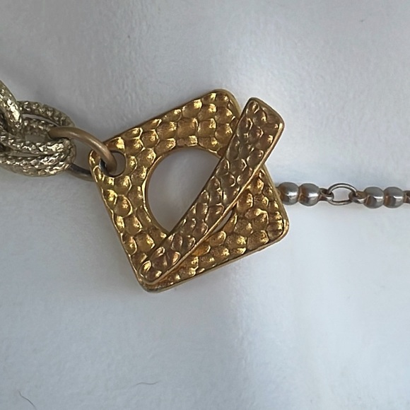 Zee Designs Gold Tone Link Necklace & Green Quartz Druzy Pendant - Picture 8 of 9